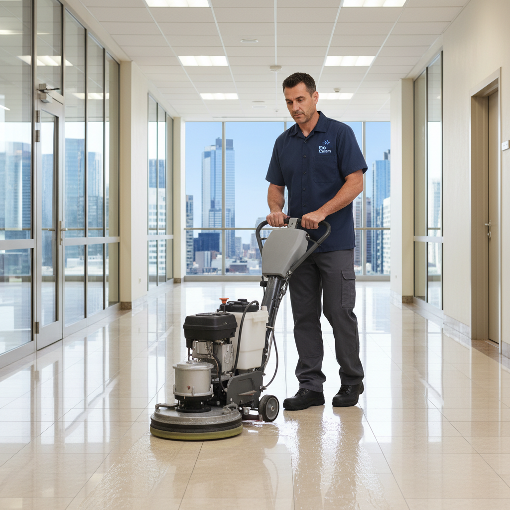 Commercial floor polishing and waxing